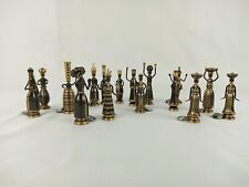 Vintage Israeli Art By Hans Teppich Miniature Metal Biblical Figurines Set Of 16 picture