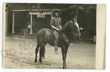 RPPC Man Horse Independence Hotel MILLMONT? PA Union County Real Photo Postcard picture