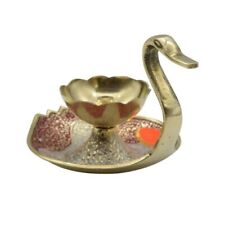 Brass Diyas for Pooja Room - Swan Design Diya Oil Lamp Stand for Puja   picture