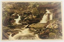 Vintage Devon England UK Lynmouth Glen-Lyn Falls and Bridge Postcard picture