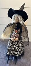 L) Joe Spencer's Primitive Halloween Beanbag Bum Sitting Witch With Owl  26