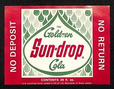 The Golden Girl Sun-Drop Cola Paper Label c1960's VGC Scarce picture
