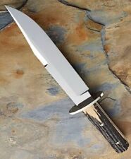 Custom Handmade Hunting Bowie Knife D2 Steel Blade Stag Handle Knife & Sheath picture