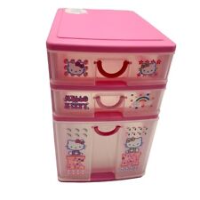 Vintage 2002 Sanrio Hello Kitty Pink 3-Drawer Storage Y2k Rare Find 10x11x7” picture