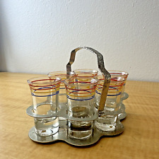 Antique Retro 'Rings' Shot Glass Set with Caddy, 1920-30s picture