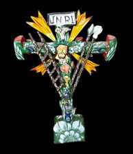 Vintage Folk Art Peruvian Arma Christi Cross Crucifix Claudio Jimenez Signed picture