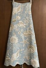 C&F Home Quilted Reversible Apron “Breezy Shores” Medium Blue With Seashells picture