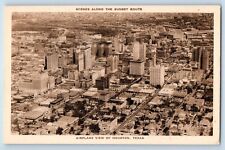 Houston Texas TX Postcard Scenes Along Sunset Route Airplane View c1940 Vintage picture