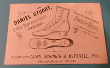 ANTIQUE VICTORIAN TRADE CARD ADVERTISING COLORFUL FRENCH SHOES OAKLAND FASHION picture