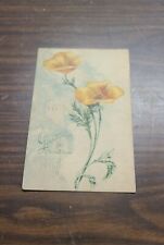 Antique Greetings For Christmas Floral Embossed Postcard 1916 1c Stamp picture
