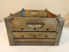Vintage Pevely Dairy Wood / Steel Milk Crate  St Louis Missouri  picture