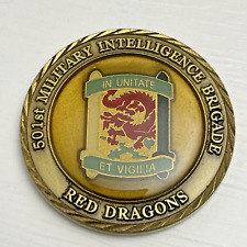 RARE 501st Military Intelligence Brigade Red Dragons Strike Fire Coin Challenge picture
