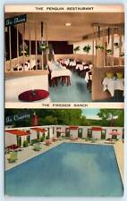 MIDDLETOWN, NY New York~ FIRESIDE RANCH Pool & Penguin Restaurant (NYC) Postcard picture