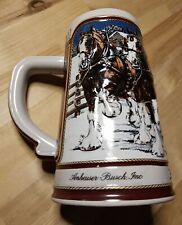 Vintage 1989 Budweiser Clydesdale Holiday Beer Stein ~Anheuser Busch Brewery Mug picture