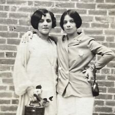 Two Affectionate Lesbian Women Snapshot Photo Vintage Fashion  picture