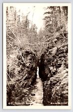c1950s Sunrift Gorge Glacier National Park Baring Creek Montana MT RPPC Postcard picture