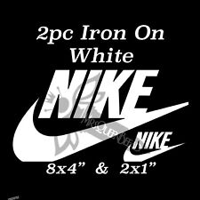 2pc Lot Iron On WHITE HTV Nike🤍 Name Brand Tic 8x4” & 2x1” Easy To Apply picture
