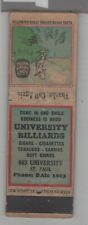 Matchbook Cover - Star Match Co University Billiards St. Paul, MN picture
