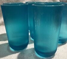 Majestic Ribbed Plastic Glasses/Tumblers / Aqua / Teal, ONLY FOUR LEFT picture