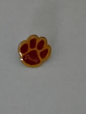Red Paw Print Pride Gold Tone Vintage Lapel Pin B2 picture