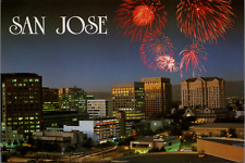San Jose California 4th of July Fireworks Aerial Night View Over Downtown UNP picture