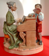 Lefton Piano Teacher Grandmother and Boy Figurine #7603 Vintage picture