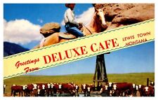 Lewistown Montana Greetings From Deluxe Cafe Multi-View Banner Chrome Postcard picture