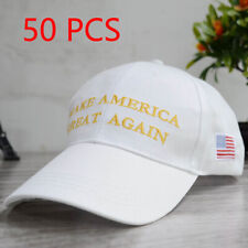 50 PCS White Wholesale Donald Trump Cap Hat Make America Great Again President picture