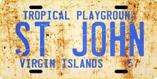 St. John U.S. Virgin Islands Aluminum 1957 Weathered License Plate  picture