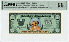 1997 $10 Disney Dollar Simba 225th Anniv. PMG 66 EPQ (DIS49) picture