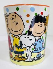 Peanuts Gang Snoopy Ceramic Mug 17 oz Charlie Brown Linus Lucy Sally Polka Dots picture