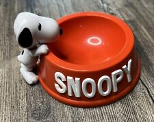2001 Peanuts Snoopy Vintage Red Plastic Dog Bowl Small Dish Candy picture