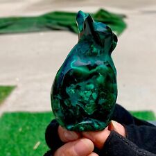 199G Natural glossy Malachite  Crystal  Handcarved cat  mineral sample picture