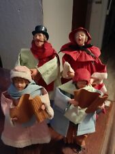 Vintage Davar Paper Mache Christmas Carolers Family Choir Display Figures Set 4 picture