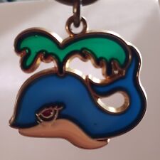Vintage Faux Stained Glass Whale Keychain Light Catcher 3