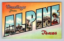 Alpine TX-Texas, LARGE LETTER Greetings, Antique, Vintage Postcard picture