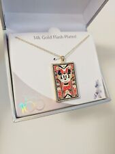 Disney 100 Minnie Mouse Necklace 14k Gold Plated NEW picture