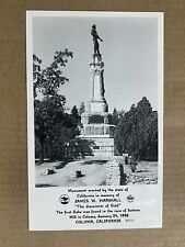 Postcard RPPC Coloma CA California James Marshall Monument Statue Gold Mining picture