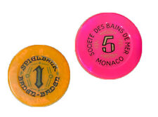 2 RARE Casino Chips / Jetons 🎲 Baden Baden 🎲 Société des Bains de Mer Monaco picture