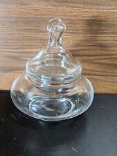 Vintage Apothecary Jar Clear Glass Tear Drop Finial Knob Lid picture