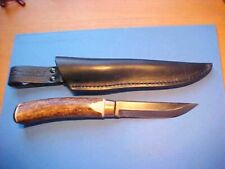 NEW CUSTOM KNIFE FINNISH PUUKKO STYLE CARBON LAURI BLADE HUNTER STAG HANDLE picture