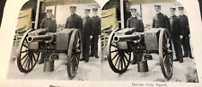 1898-1902 USMC SOLDIERS WITH CANNON STEROVIEW picture