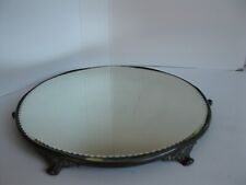 LARGE ANTIQUE SILVERPLATE PLATEAU MIRROR 14