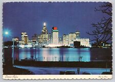 Postcard Detroit Michigan Night View picture
