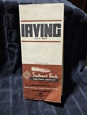 Vintage Rare 1963 Irving Texas City Map Southwest Bank And Trust Company  picture