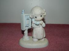 Precious Moments Lord Please Don't Put Me On Hold Figurine Girl on Pay Phone picture