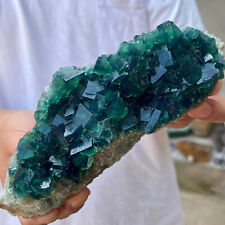 1.8lb Rare Natural transparent green cubic fluorite mineral crystal sample picture