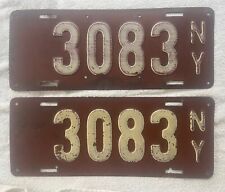 GOOD SOLID 4 DIGIT PAIR 1911 NEW YORK LICENSE PLATES See My Other Plates picture