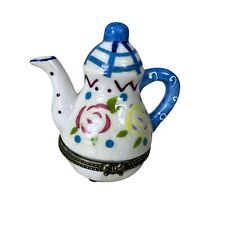 Vintage Porcelain Trinket Box Teapot 3.25