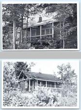 2 Postcards CAPE ROSIER, Maine ME ~ Tamaracks HIRAM BLAKE CAMP Pine Lodge c1940s picture